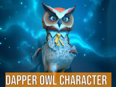 Dapper Owl Character model pack Low-poly 3D model