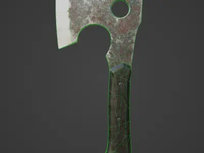 Axe game-ready old style PBR Free low-poly 3D model