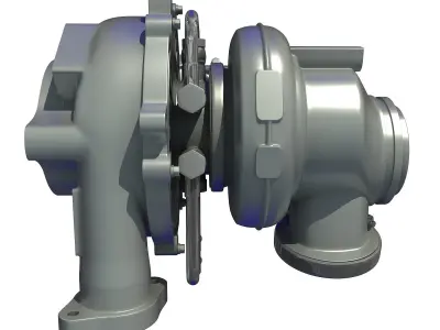 White Turbo Engine 3D model 24 3D model