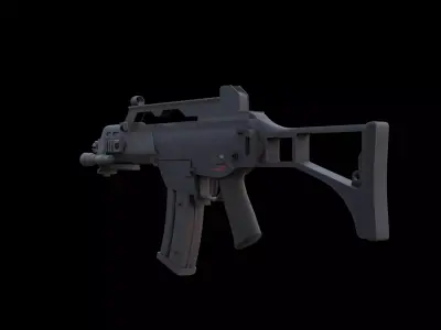 Modern Tactical SMG Game Ready 3D Model Low-poly 3D model