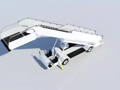 airport passenger stair vehicle widebody airliner Low-poly 3D model