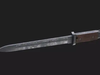 German bayonet Seitengewehr S84 98 Low-poly 3D model