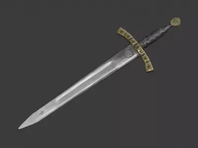 Medieval Templar Sword AAA Short Battle Sword Low-poly 3D model Low-poly 3D model