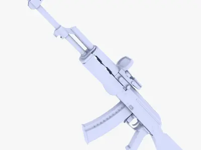 AK47 Assault Rifle Low-poly 3D model get
