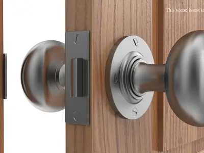 Door Knob Steel V07 3D model