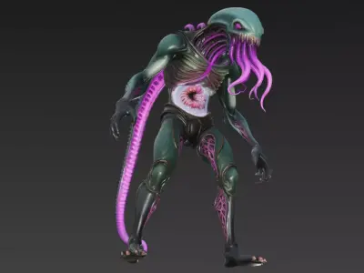 Tentacle Alien Monster 3D model 3D model buy