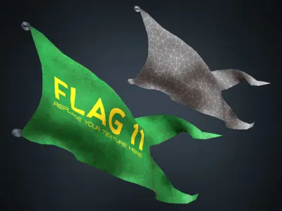 20 Fully Loop Animated Flags Low-poly 3D model