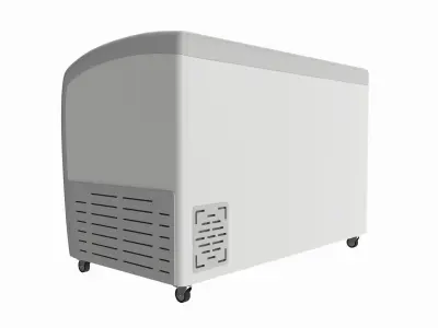 Ice cream freezer with curved glass doors 3D model