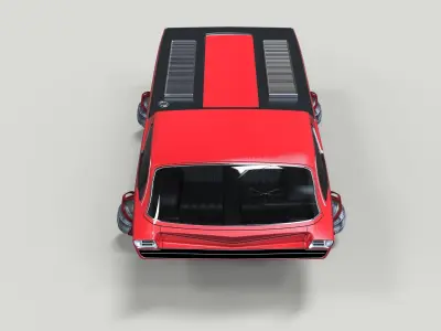 Dodge Deora jet flying car concept 3D model