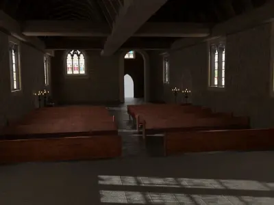 Church Low-poly 3D model