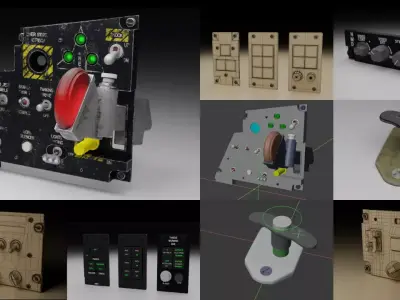 F16 Left Auxiliary Console 3D Model Collection