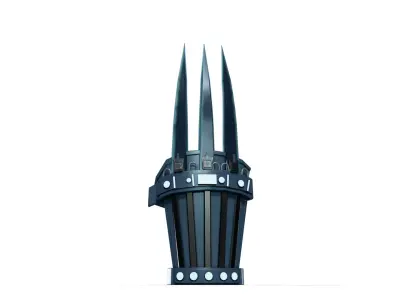 Sci-Fi Triple Spike Melee Weapon Low-poly 3D model