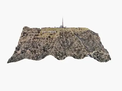 Hollywood Sign Low-poly 3D model