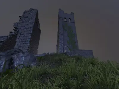 Castle Ruins Low-poly 3D model