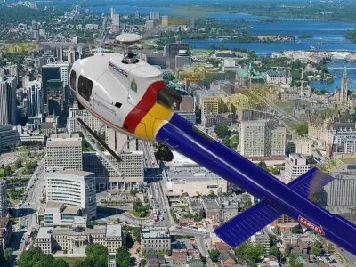 AS-350 Royal Canadian Mounted Police Animated Low-poly 3D model