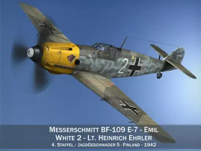 Messerschmitt - BF-109 E - White 2 - JG 5 3D model
