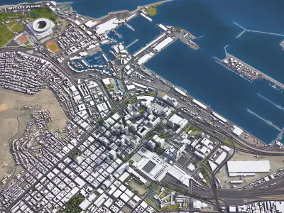 Cape Town Low-poly 3D model