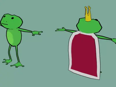 cartoon frog Low-poly 3D model