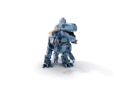 Futuristic Dinosaur Robot Model Pack Low-poly 3D model