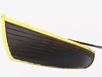 Black wooden boat 3D model