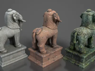 Ancient Khmer Statue25-250523 Low-poly 3D model