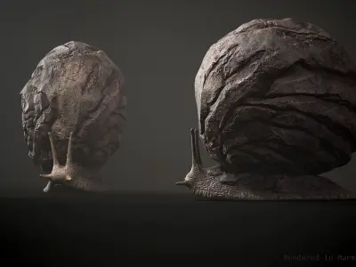 Land snail2 - Game Ready Low-poly 3D model Low-poly 3D model