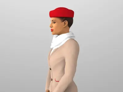 Emirates Airline Stewardess Highly Realistic 3D model