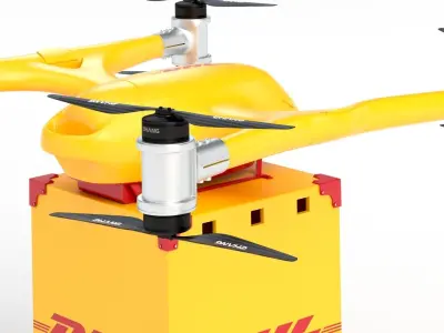 Quadcopter DHL Drone 3D model