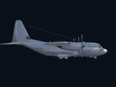 Asset - Army - Aircraft C 130 Low-poly 3D model