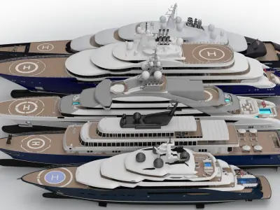 Collection Yacht Bay Four 3D model