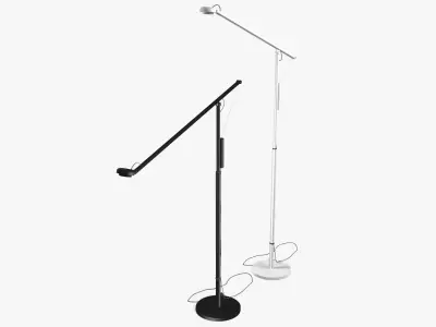 Modern Floor Reading Lamp Black 3D model