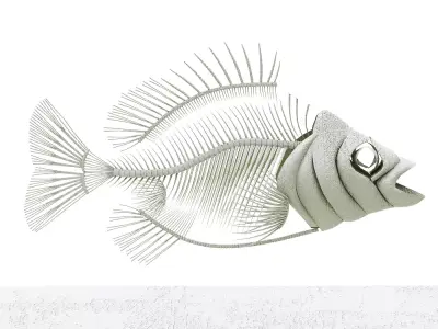 fish bone Low-poly 3D model