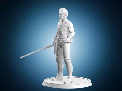 Jedi Knight Warrior Miniature Figure 3D print model