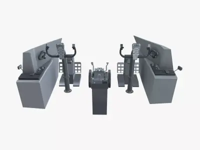 Airplane Cockpit Front Interior 3D model