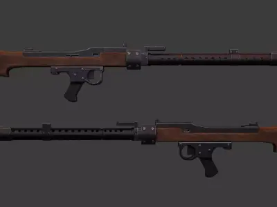 MG-42 MACHINE GUN BLENDER  Low-poly 3D model