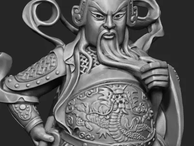 Guan-Yu Character Sculpture Zbrush 2019 HighPoly 3D model