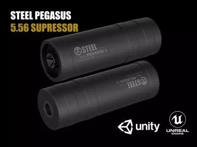 Steel Pegasus Supressor Low-poly 3D model