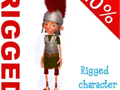 Roman Soldier Cartoon Rigged 3D model