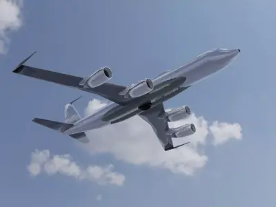 E-6B Style ELINT Radar Plane - Custom 1950s Modernized Jet Low-poly 3D model
