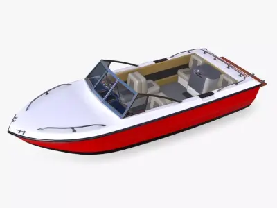 Speedboat Low-poly PBR Low-poly 3D model