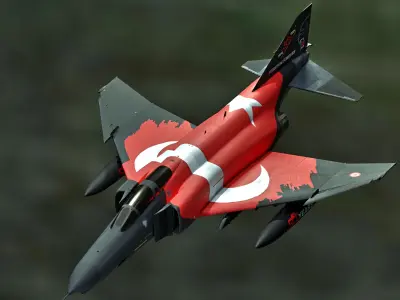 F4 Phantom 2-Turkey -Fully Rigged-High Resolution Textures Low-poly 3D model