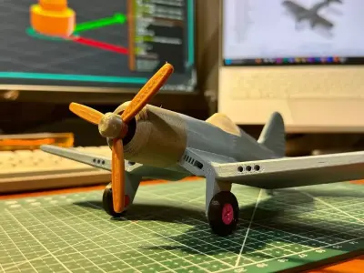 Classic Propeller Airplane Toy Printable Assembly Kit 3D print model