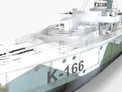 HMCS Snowberry K-166 Ship Low-poly 3D model