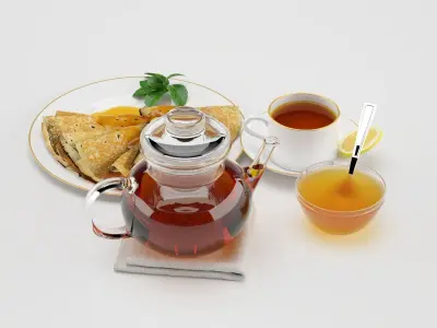 Pancakes with Honey 3D model