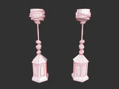 Hanging Medieval Lamp Low-poly 3D model