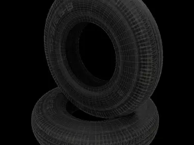 Tire ZAZ low poly Low-poly 3D model