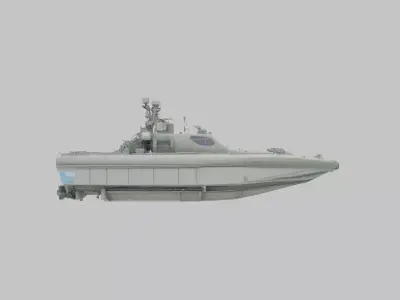 Futuristic Stealth Vessel Low-poly 3D model