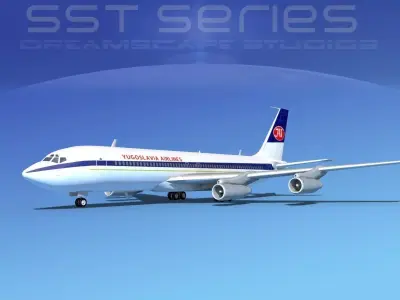 Boeing 707-320 SS JAT Yugoslavia  3D model