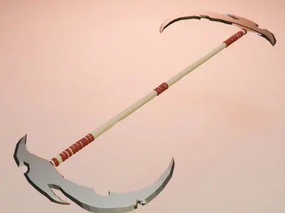 Lowpoly Reaper Embrace 3D Lowpoly Scythe Model Free 3D model