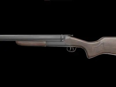 Small double barrel shotgun 3D model